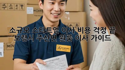 소규모 스타트업, 이사 비용 걱정 끝! 보령시 주산면 원룸 이사 가이드
